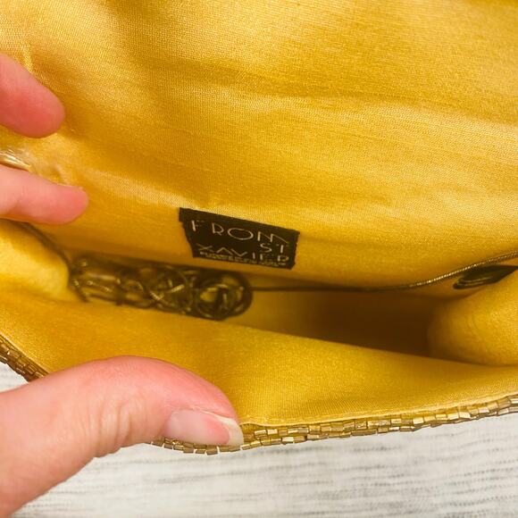 From St. Xavier Black White Gold Beaded Clutch Removable Chain Deco MCM NWOT - Picture 9 of 9